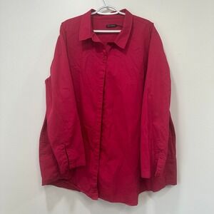 Stella Carakasi Womens Tunic XXL Pink‎ Poplin Button Collar Natural Lux Career